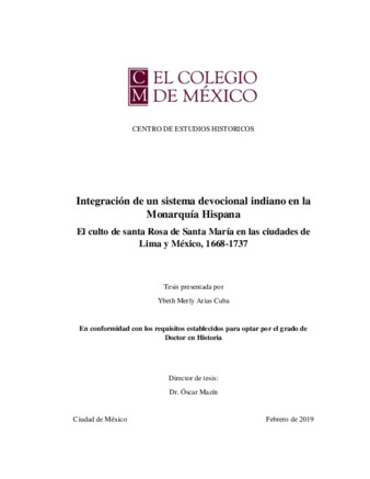 Integración de un sistema devocional indiano en la Monarquía Hispana : el culto de Santa Rosa de Santa María en las ciudades de Lima y México, 1668-1737 thumbnail