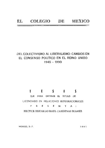 Del colectivismo al liberalismo: cambios en el consenso político en el Reino Unido, 1945-1990 Miniatura