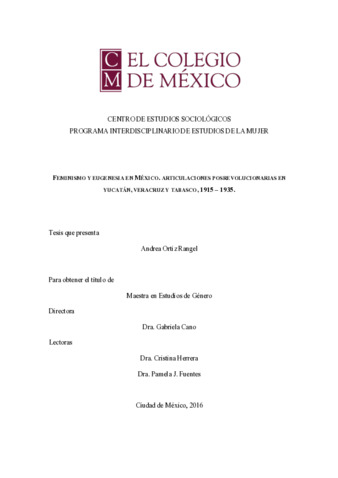 Feminismo y eugenesia en México: articulaciones posrevolucionarias en Yucatán, Veracruz y Tabasco, 1915-1935 Miniatura