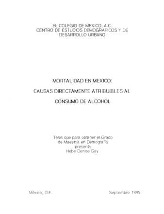 Mortalidad en México: causas directamente atribuibles al consumo de alcohol Miniatura