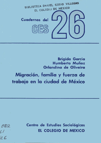 Migración, familia y fuerza de trabajo en la ciudad de México Miniatura