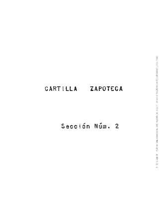 Cartilla zapoteca : sección núm. 2, Villa Alta thumbnail