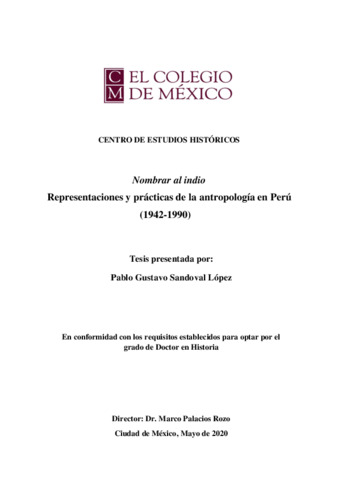 Nombrar al indio : representaciones y prácticas de la antropología en Perú (1842-1990) Miniatura