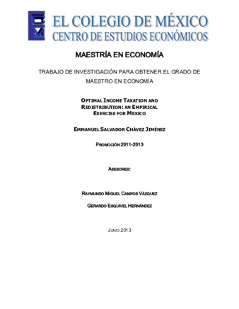 Optimal income taxation and redistribution: an empirical exercise for Mexico Miniatura