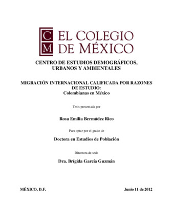 Migración internacional calificada por razones de estudio : colombianas en México Miniatura